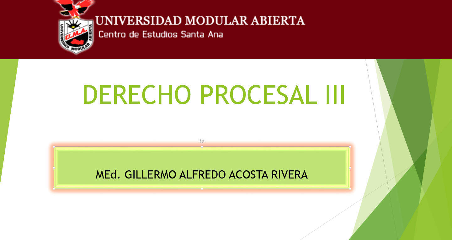 DERECHO PROCESAL III -G- (Maestro Guillermo Alfredo Acosta)