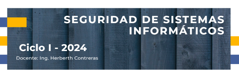 SEGURIDAD DE SISTEMAS INFORMÁTICOS -D- (Ing. Herberth Contreras)